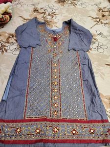 Heavy Mirror Embroidered Suit without DUPATTA