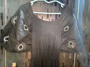 Embellished Blackless Maxi Dress