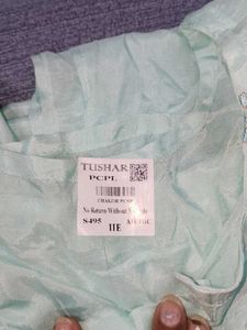 Elegant Mint Green Embroidered suit febric