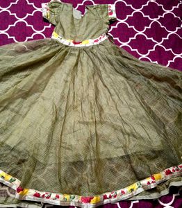 Mustard Full Frock For Kids