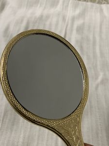 Vintage Style Gold Textured Handheld Mirror