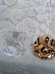 Ganesha Idols - Clear Crystal & Gold