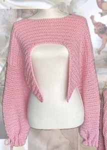 Crochet Shrug Bolero Pink