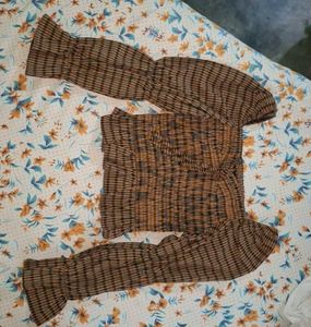 Trendy Smocked Plaid Crop Top