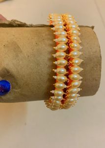 2 Silk Thread Bangles With Beads New