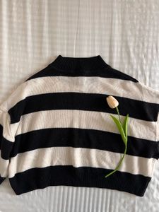 Striped Knit Pullover Sweater