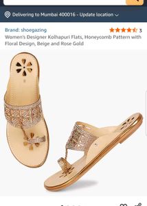 Unused Elegant Gold Embellished Sandals