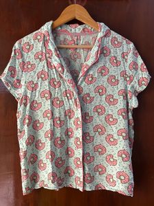 Donut Print Pajama Top