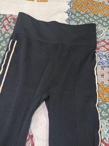 Black Leggings with White Stripe