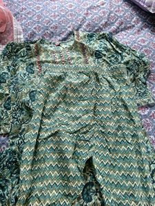 Green kurta sets with pant and dupatta