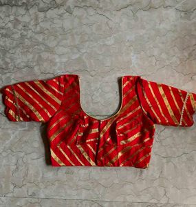 Red &amp; Gold Striped Blouse