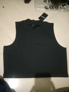 Sleeveless Mock Neck Crop Top