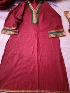 maroon branded kurti
