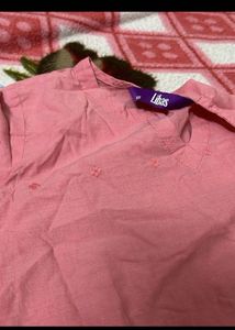 Pink Cotton Chikankari Kurta