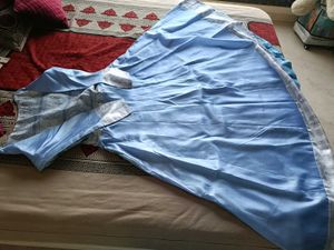 Blue Embroidered Long Dress