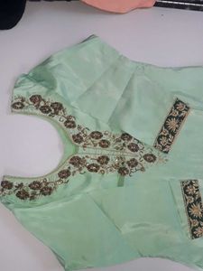 Kurta Set With Plazo Pants Botteguard Green Colour