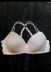 White padded Bra with Strappy Back
