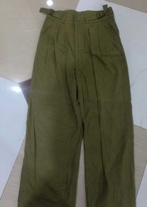 Olive Green Wide Leg Trousers