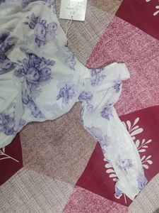 Sheer Floral Print Long Sleeve Top
