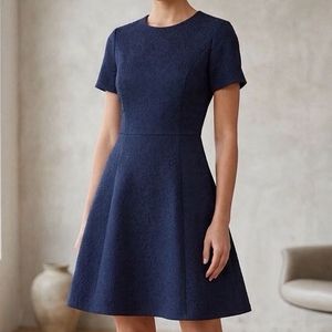 Classic Navy Blue Textured Dress