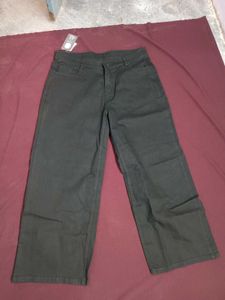 Mercel Dark Black Wide Leg Jeans-4
