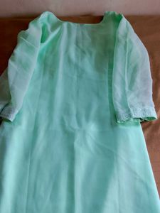 Elegant Mint Green Chikankari Kurta Set