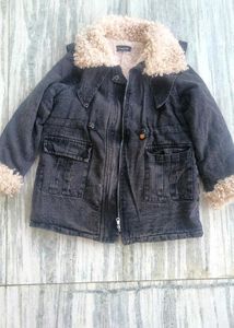Denim Jacket with Fur Collar, furjacket,furcoat