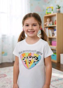 6-8 year Powerpuff Girls White Tee