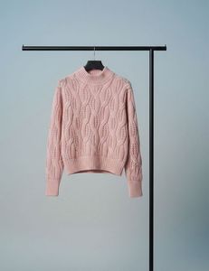 Dusty Rose Cable Knit Sweater