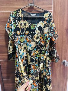 Elegant Black Printed Maxi Dress