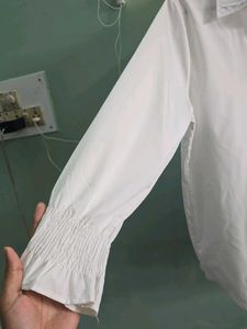 Korean Classic White Button-Up Shirt