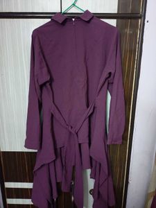 Purple Leaf Embellished Tunic