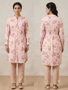 Elegant Pink Floral Kurta Set