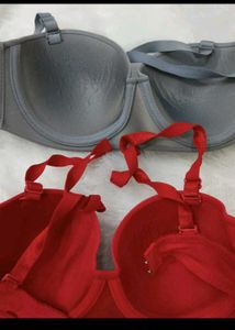 Padded Bra - Red &amp; Grey