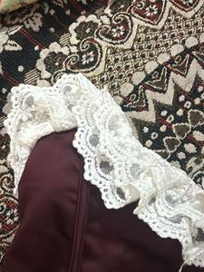 Burgundy Lace Trim Briefs