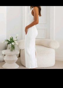 White Textured Cami Dress