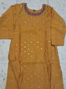 Embroidered Kurta Mustard