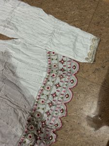 White Embroidered chikankari Anarkali