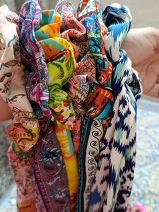 Beautiful Multicolour Tail Scrunchies Combo Of 6