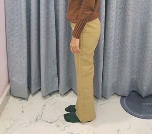 Khaki Straight Leg Pants