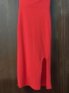 Chic Red Halter Neck Dress