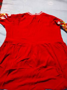 Red Embroidered top