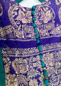 Traditional Cotton Silk Long Dress for Girl 4-7age