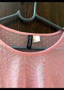 Sheer Pink Puff Sleeve Top