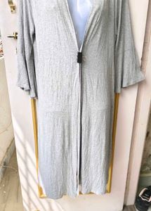 Chic Grey Long Cardigan