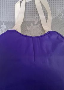 Purple and white synthetic Tote Bag