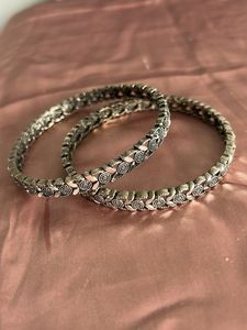 Unique Oxidized Silver Bangles