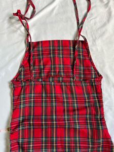 Plaid Mini Dress with White Top