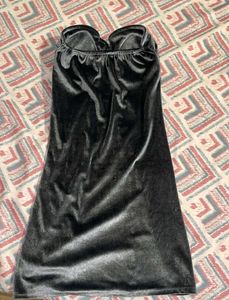 Velvet Strapless Ruched  Dress