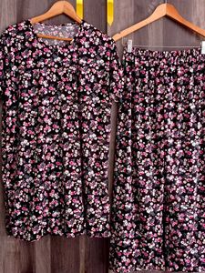 Floral Print Pajama Set ( co-crde ) tight suit